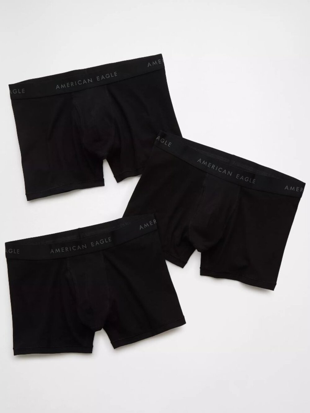 AMERICAN EAGLE Men's Black 4.5" Mid-Length Boxer Briefs 3-Pack - Sz XS - NEW NIB